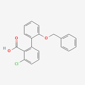 molecular formula C20H15ClO3 B6411676 2-(2-Benzyloxyphenyl)-6-chlorobenzoic acid, 95% CAS No. 1261900-83-7
