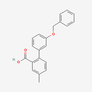 molecular formula C21H18O3 B6411685 2-(3-Benzyloxyphenyl)-5-methylbenzoic acid, 95% CAS No. 1261938-56-0