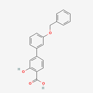 molecular formula C20H16O4 B6411709 4-(3-Benzyloxyphenyl)-2-hydroxybenzoic acid, 95% CAS No. 1261906-67-5
