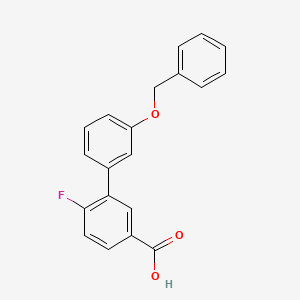 molecular formula C20H15FO3 B6411717 3-(3-Benzyloxyphenyl)-4-fluorobenzoic acid, 95% CAS No. 1261969-34-9