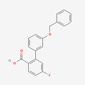 molecular formula C20H15FO3 B6411721 2-(3-Benzyloxyphenyl)-4-fluorobenzoic acid, 95% CAS No. 1262006-78-9