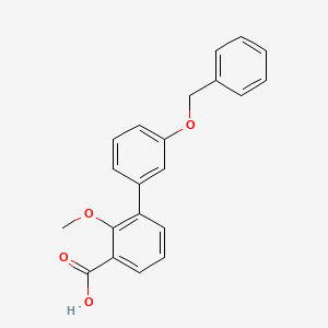 molecular formula C21H18O4 B6411732 3-(3-Benzyloxyphenyl)-2-methoxybenzoic acid, 95% CAS No. 1261912-30-4