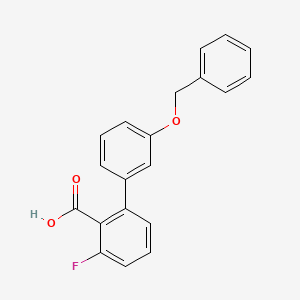 molecular formula C20H15FO3 B6411737 2-(3-Benzyloxyphenyl)-6-fluorobenzoic acid, 95% CAS No. 1261979-60-5