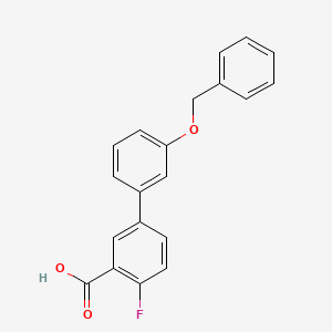molecular formula C20H15FO3 B6411742 5-(3-Benzyloxyphenyl)-2-fluorobenzoic acid, 95% CAS No. 1261955-98-9
