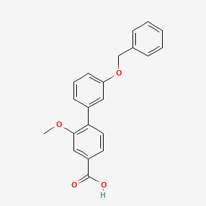 molecular formula C21H18O4 B6411748 4-(3-Benzyloxyphenyl)-3-methoxybenzoic acid, 95% CAS No. 1262006-84-7
