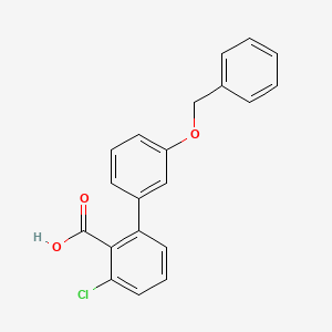 molecular formula C20H15ClO3 B6411779 2-(3-Benzyloxyphenyl)-6-chlorobenzoic acid, 95% CAS No. 1261912-48-4