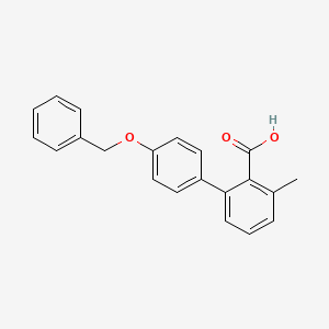 molecular formula C21H18O3 B6411783 2-(4-Benzyloxyphenyl)-6-methylbenzoic acid, 95% CAS No. 1261968-70-0