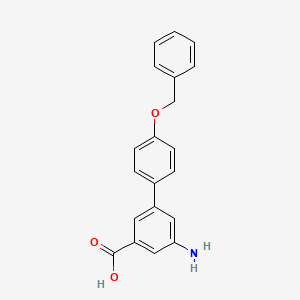 molecular formula C20H17NO3 B6411784 3-Amino-5-(4-benzyloxyphenyl)benzoic acid, 95% CAS No. 1261912-66-6