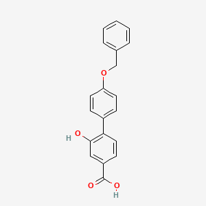 molecular formula C20H16O4 B6411787 4-(4-Benzyloxyphenyl)-3-hydroxybenzoic acid, 95% CAS No. 1261912-74-6