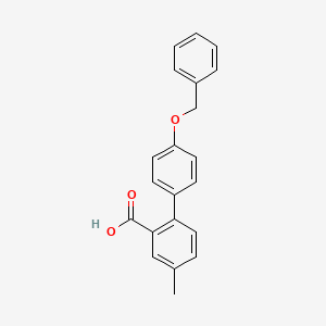 molecular formula C21H18O3 B6411791 2-(4-Benzyloxyphenyl)-5-methylbenzoic acid, 95% CAS No. 1261939-02-9