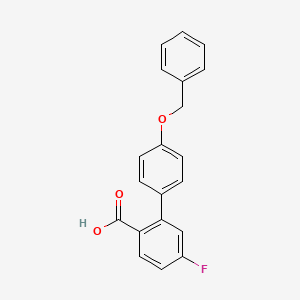 molecular formula C20H15FO3 B6411802 2-(4-Benzyloxyphenyl)-4-fluorobenzoic acid, 95% CAS No. 1261912-90-6