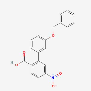 molecular formula C20H15NO5 B6411810 2-(3-Benzyloxyphenyl)-4-nitrobenzoic acid, 95% CAS No. 1261912-62-2