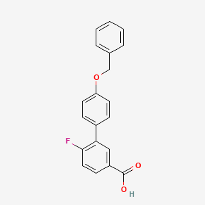 molecular formula C20H15FO3 B6411828 3-(4-Benzyloxyphenyl)-4-fluorobenzoic acid, 95% CAS No. 1261956-14-2