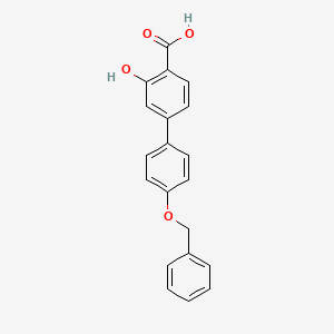 molecular formula C20H16O4 B6411837 4-(4-Benzyloxyphenyl)-2-hydroxybenzoic acid, 95% CAS No. 1261956-05-1