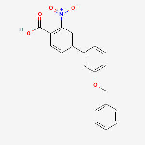 molecular formula C20H15NO5 B6411847 4-(3-Benzyloxyphenyl)-2-nitrobenzoic acid, 95% CAS No. 1261938-82-2