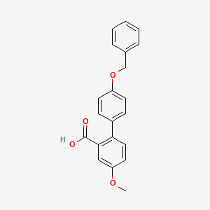 molecular formula C21H18O4 B6411853 2-(4-Benzyloxyphenyl)-5-methoxybenzoic acid, 95% CAS No. 1261956-15-3