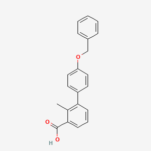 molecular formula C21H18O3 B6411861 3-(4-Benzyloxyphenyl)-2-methylbenzoic acid, 95% CAS No. 1262011-09-5