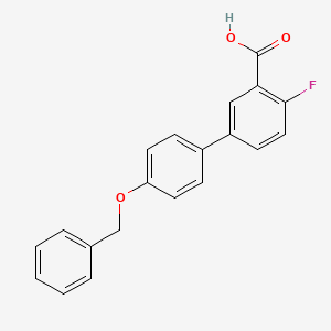 molecular formula C20H15FO3 B6411870 5-(4-Benzyloxyphenyl)-2-fluorobenzoic acid, 95% CAS No. 1261913-12-5