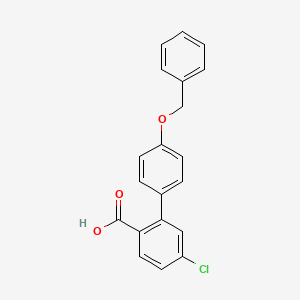molecular formula C20H15ClO3 B6411898 2-(4-Benzyloxyphenyl)-4-chlorobenzoic acid, 95% CAS No. 1261913-30-7