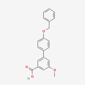 molecular formula C21H18O4 B6411913 3-(4-Benzyloxyphenyl)-5-methoxybenzoic acid, 95% CAS No. 1262011-10-8