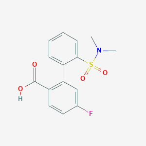 molecular formula C15H14FNO4S B6411971 2-(2-N,N-Dimethylsulfamoylphenyl)-4-fluorobenzoic acid, 95% CAS No. 1261906-88-0