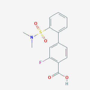 molecular formula C15H14FNO4S B6411979 4-(2-N,N-Dimethylsulfamoylphenyl)-2-fluorobenzoic acid, 95% CAS No. 1261901-30-7