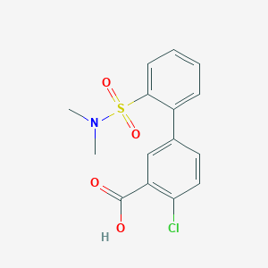 molecular formula C15H14ClNO4S B6412007 2-Chloro-5-(2-N,N-dimethylsulfamoylphenyl)benzoic acid, 95% CAS No. 1261894-13-6