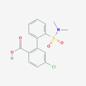 molecular formula C15H14ClNO4S B6412029 4-Chloro-2-(2-N,N-dimethylsulfamoylphenyl)benzoic acid, 95% CAS No. 1261901-38-5