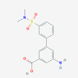molecular formula C15H16N2O4S B6412053 3-Amino-5-(3-N,N-dimethylsulfamoylphenyl)benzoic acid, 95% CAS No. 1261936-37-1