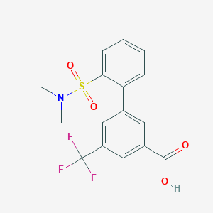molecular formula C16H14F3NO4S B6412055 3-(2-N,N-Dimethylsulfamoylphenyl)-5-trifluoromethylbenzoic acid, 95% CAS No. 1261981-38-7