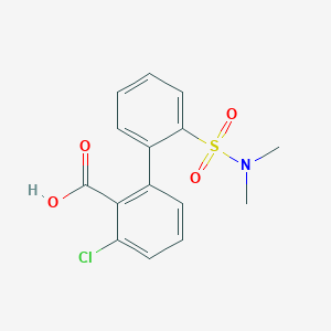 molecular formula C15H14ClNO4S B6412059 6-Chloro-2-(2-N,N-dimethylsulfamoylphenyl)benzoic acid, 95% CAS No. 1261956-32-4