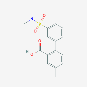 molecular formula C16H17NO4S B6412064 2-(3-N,N-Dimethylsulfamoylphenyl)-5-methylbenzoic acid, 95% CAS No. 1261899-31-3