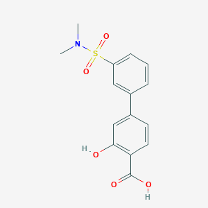 molecular formula C15H15NO5S B6412068 4-(3-N,N-Dimethylsulfamoylphenyl)-2-hydroxybenzoic acid, 95% CAS No. 1261899-35-7