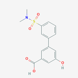 molecular formula C15H15NO5S B6412071 3-(3-N,N-Dimethylsulfamoylphenyl)-5-hydroxybenzoic acid, 95% CAS No. 1261996-49-9