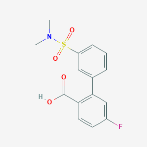 molecular formula C15H14FNO4S B6412077 2-(3-N,N-Dimethylsulfamoylphenyl)-4-fluorobenzoic acid, 95% CAS No. 1261939-34-7