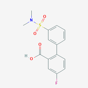 molecular formula C15H14FNO4S B6412096 2-(3-N,N-Dimethylsulfamoylphenyl)-5-fluorobenzoic acid, 95% CAS No. 1261894-20-5