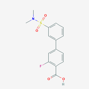 molecular formula C15H14FNO4S B6412101 4-(3-N,N-Dimethylsulfamoylphenyl)-2-fluorobenzoic acid, 95% CAS No. 1261901-46-5