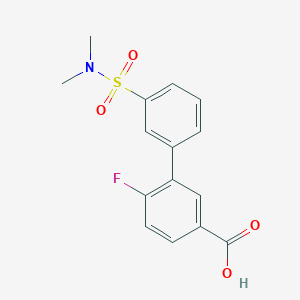 molecular formula C15H14FNO4S B6412103 3-(3-N,N-Dimethylsulfamoylphenyl)-4-fluorobenzoic acid, 95% CAS No. 1261913-45-4