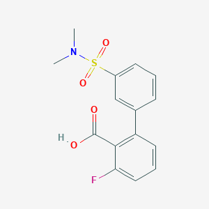 molecular formula C15H14FNO4S B6412107 2-(3-N,N-Dimethylsulfamoylphenyl)-6-fluorobenzoic acid, 95% CAS No. 1261913-53-4