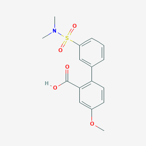 molecular formula C16H17NO5S B6412109 2-(3-N,N-Dimethylsulfamoylphenyl)-5-methoxybenzoic acid, 95% CAS No. 1261915-67-6