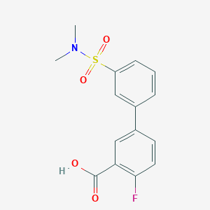 molecular formula C15H14FNO4S B6412111 5-(3-N,N-Dimethylsulfamoylphenyl)-2-fluorobenzoic acid, 95% CAS No. 1261981-39-8