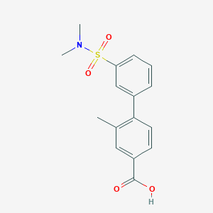 molecular formula C16H17NO4S B6412122 4-(3-N,N-Dimethylsulfamoylphenyl)-3-methylbenzoic acid, 95% CAS No. 1261936-29-1