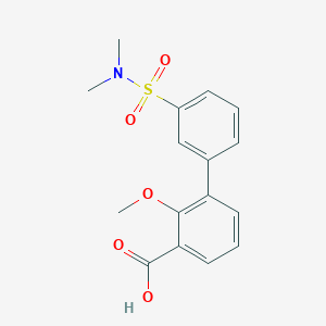 molecular formula C16H17NO5S B6412123 3-(3-N,N-Dimethylsulfamoylphenyl)-2-methoxybenzoic acid, 95% CAS No. 1261913-64-7