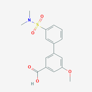 molecular formula C16H17NO5S B6412135 3-(3-N,N-Dimethylsulfamoylphenyl)-5-methoxybenzoic acid, 95% CAS No. 1261939-37-0