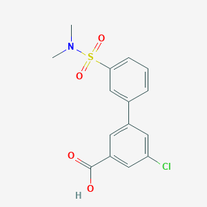 molecular formula C15H14ClNO4S B6412142 5-Chloro-3-(3-N,N-dimethylsulfamoylphenyl)benzoic acid, 95% CAS No. 1261981-44-5