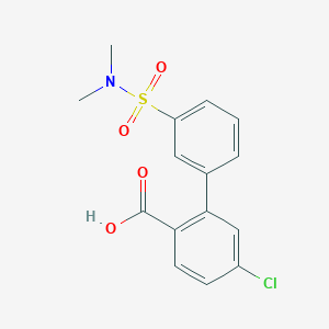 molecular formula C15H14ClNO4S B6412150 4-Chloro-2-(3-N,N-dimethylsulfamoylphenyl)benzoic acid, 95% CAS No. 1262011-18-6