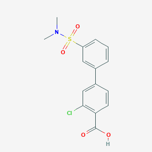 molecular formula C15H14ClNO4S B6412164 2-Chloro-4-(3-N,N-dimethylsulfamoylphenyl)benzoic acid, 95% CAS No. 1262011-14-2