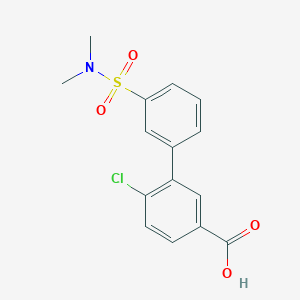 molecular formula C15H14ClNO4S B6412181 4-Chloro-3-(3-N,N-dimethylsulfamoylphenyl)benzoic acid, 95% CAS No. 1261996-56-8