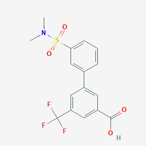 molecular formula C16H14F3NO4S B6412189 3-(3-N,N-Dimethylsulfamoylphenyl)-5-trifluoromethylbenzoic acid, 95% CAS No. 1261939-50-7
