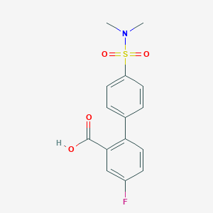molecular formula C15H14FNO4S B6412197 2-(4-N,N-Dimethylsulfamoylphenyl)-5-fluorobenzoic acid, 95% CAS No. 1261939-59-6